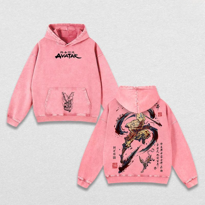 The Last Airbender Vintage Washed Heavy Cotton Oversized Hoodie