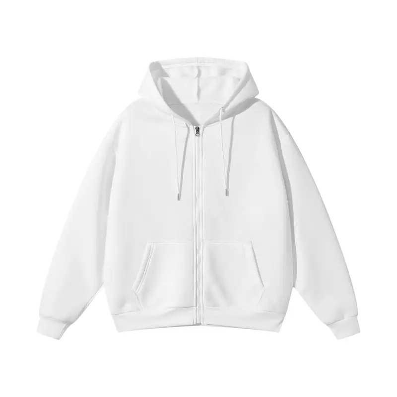 Pack Of 2 Full Zip Hoodies Loose Fit Cotton Sweatshirts With Pockets For Men
