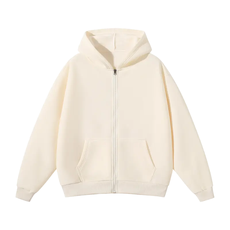 Pack Of 2 Full Zip Hoodies Loose Fit Cotton Sweatshirts With Pockets For Men
