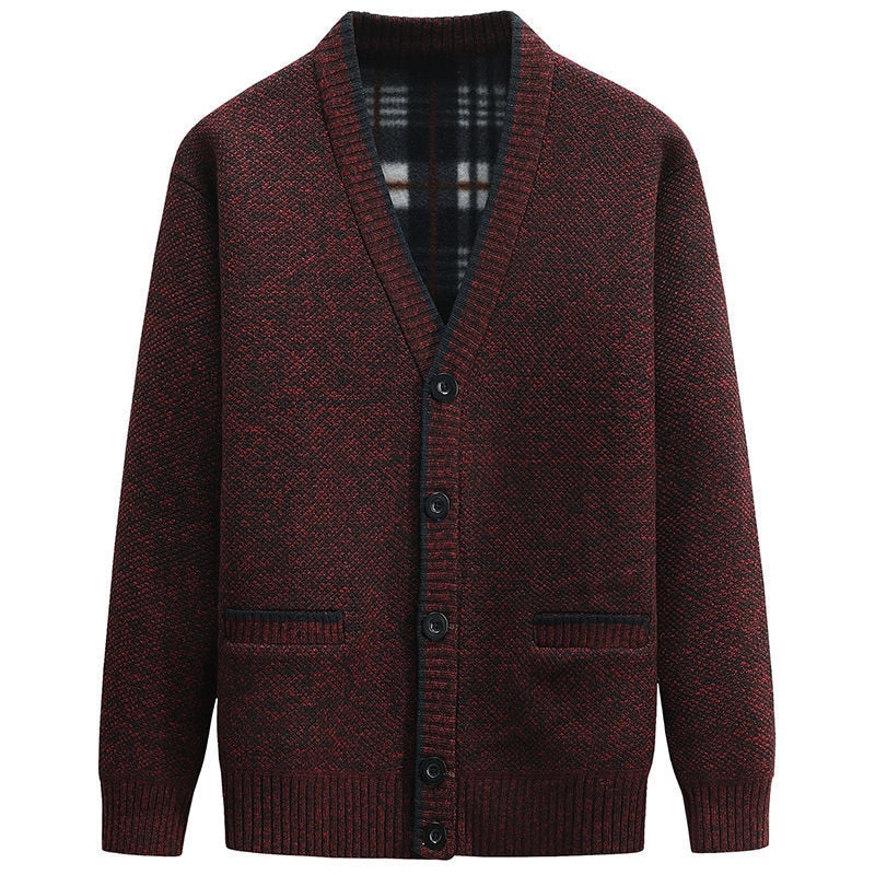 Men's Knitted V-Neck Cardigan Jacket