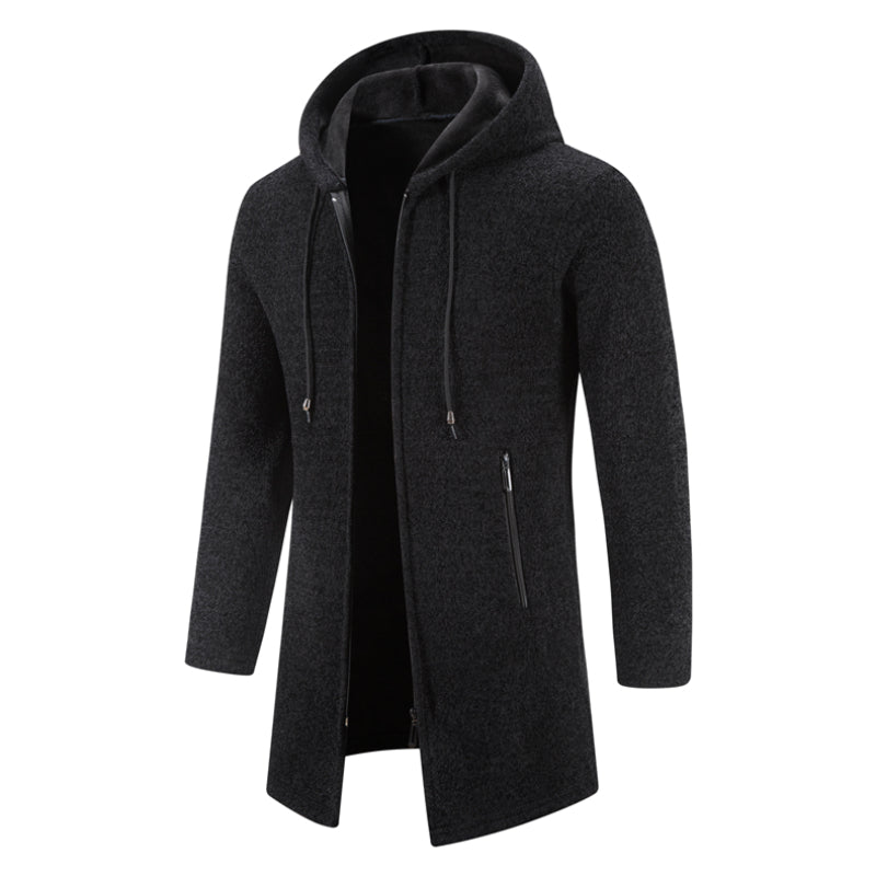 Men's Zipper Long Hoodie Cardigan Jacket