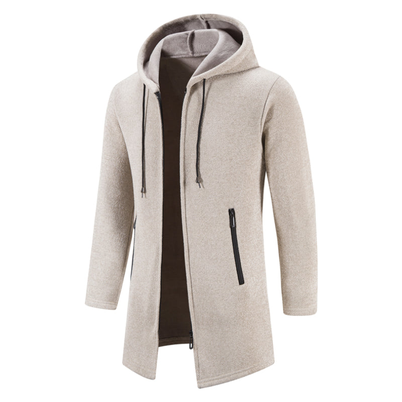 Men's Zipper Long Hoodie Cardigan Jacket