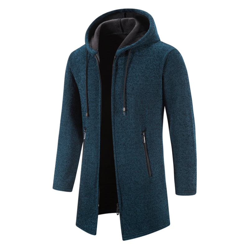 Men's Zipper Long Hoodie Cardigan Jacket