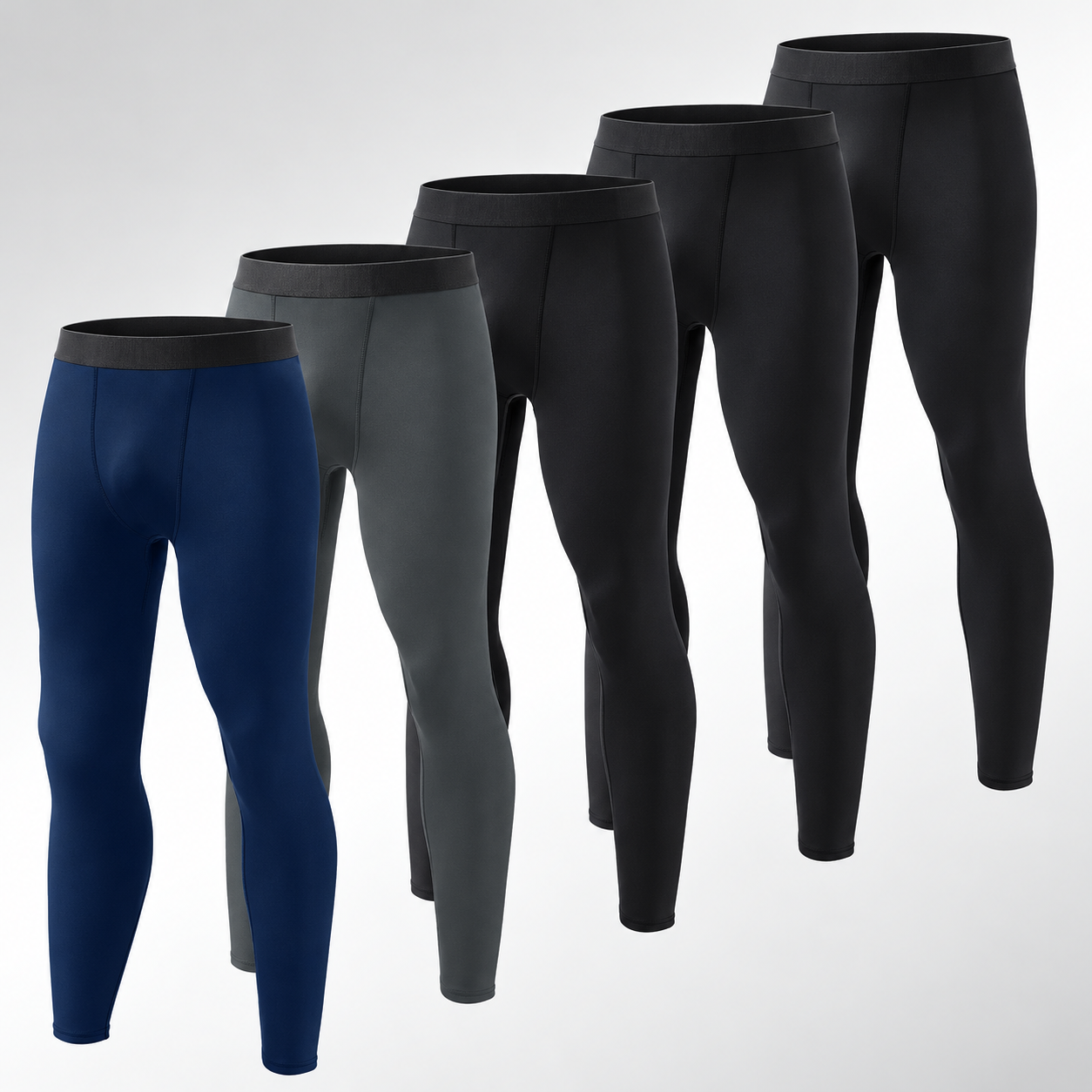 Pack of 5 Fleece Lined Thermal Compression Pants for Men