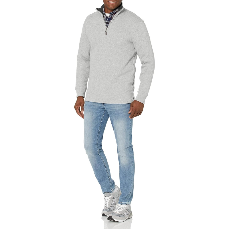 Men's Quarter-Zip French Rib Sweater, Casual Wear