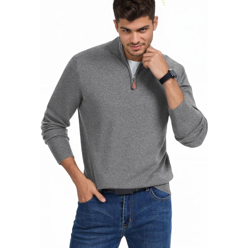 Quarter Zip Sweaters Slim Fit Long Sleeve Knitted Pullover Mock Neck Business Casual Dress Sweater