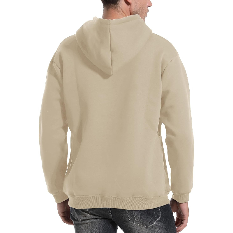 Men's Casual Fleece Sherpa Lined Hoodie Winter Warm Pullover Hooded Sweatshirt