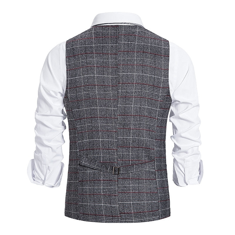 Men's Formal Plaid Suit Vest