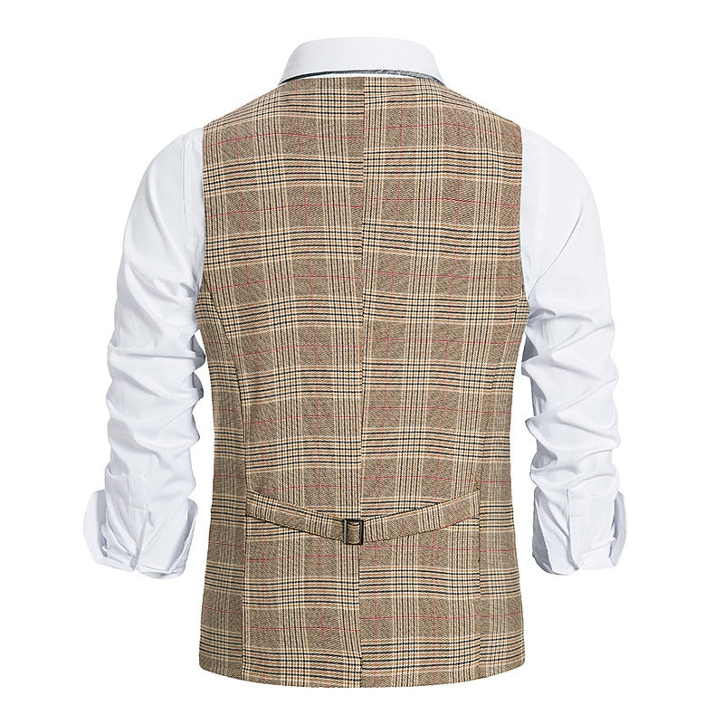 Men's Formal Plaid Suit Vest