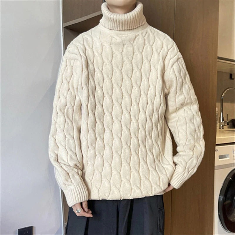 Men's Thick Warm Loose Solid Pullover