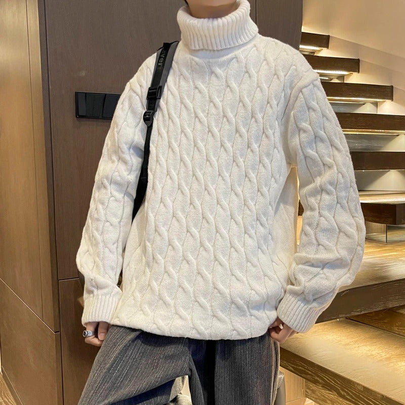 Men's Thick Warm Loose Solid Pullover