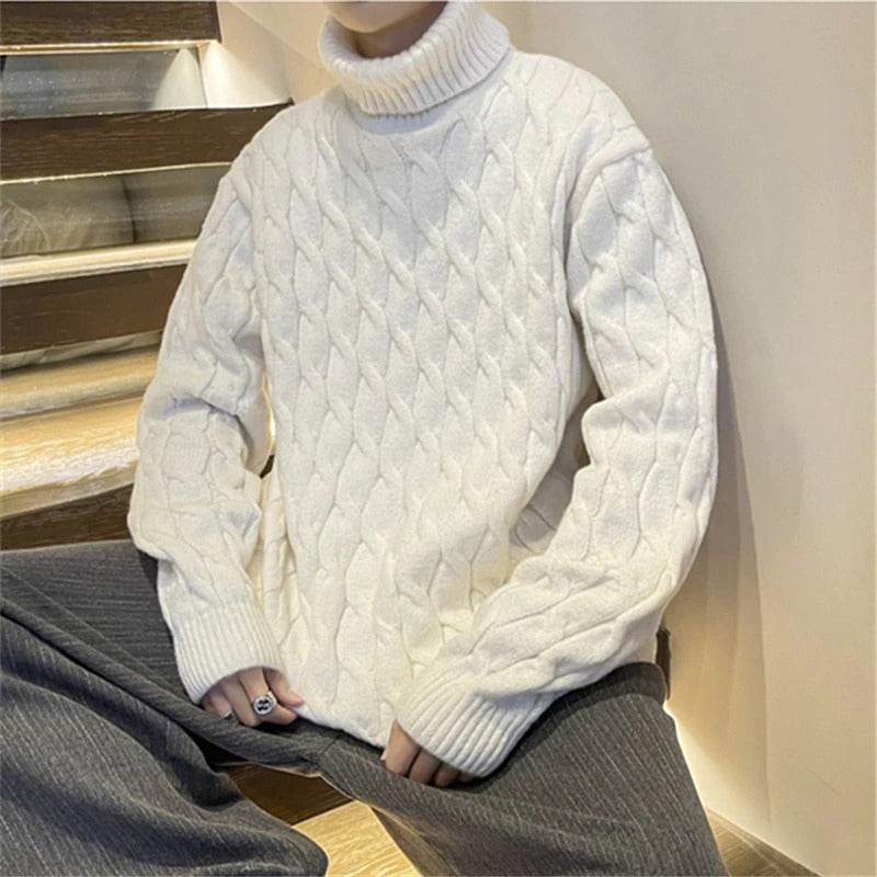 Men's Thick Warm Loose Solid Pullover