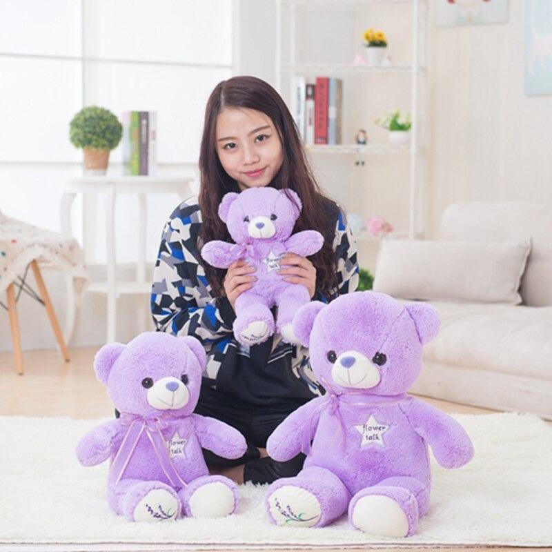 The Purple Teddy Plush Toy Designed In Stylish Multiple Sizes