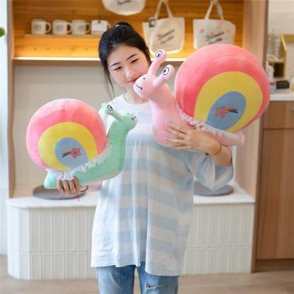 Rainbow Snail Plush Toy Whimsical Stuffed Animal For Kids