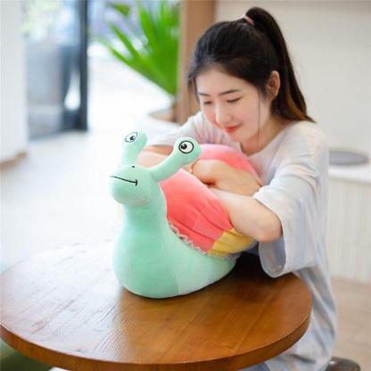 Rainbow Snail Plush Toy Whimsical Stuffed Animal For Kids