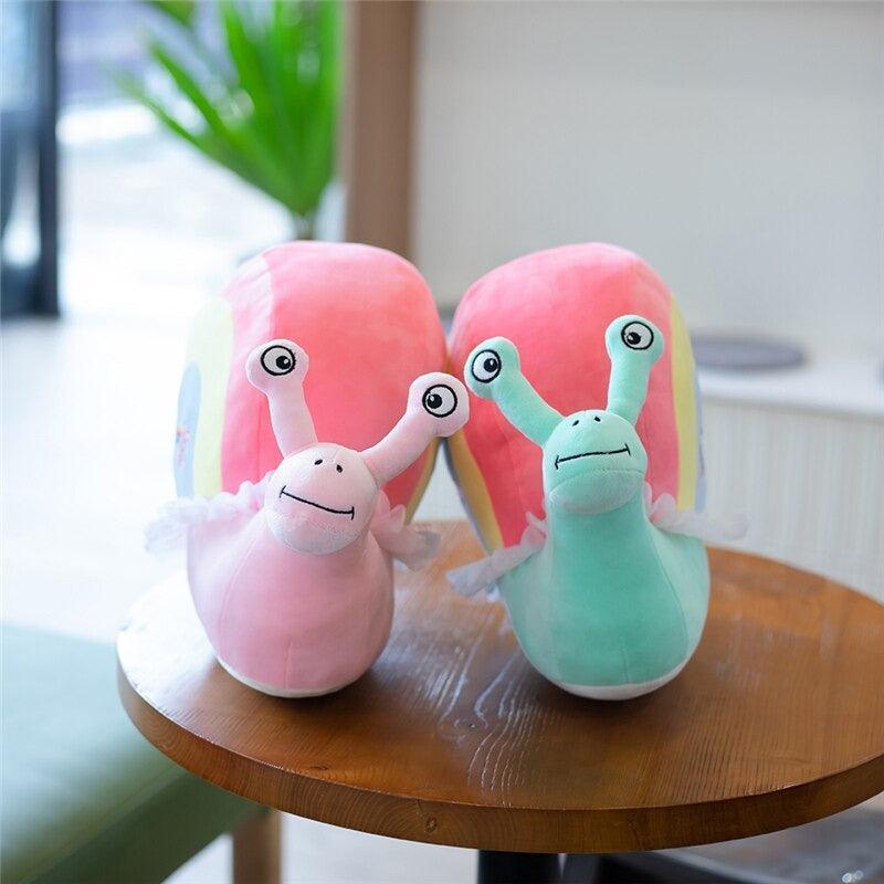 Rainbow Snail Plush Toy Whimsical Stuffed Animal For Kids
