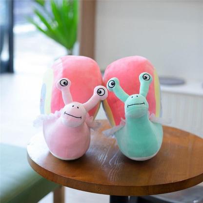 Rainbow Snail Plush Toy Whimsical Stuffed Animal For Kids