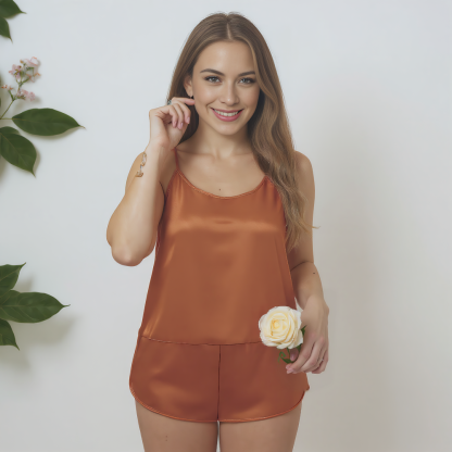 Women Two Piece Cami Pajama Set With Shorts
