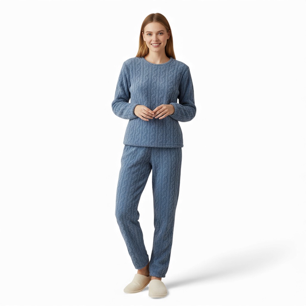 Two Piece Plush Fleece Loungewear Set