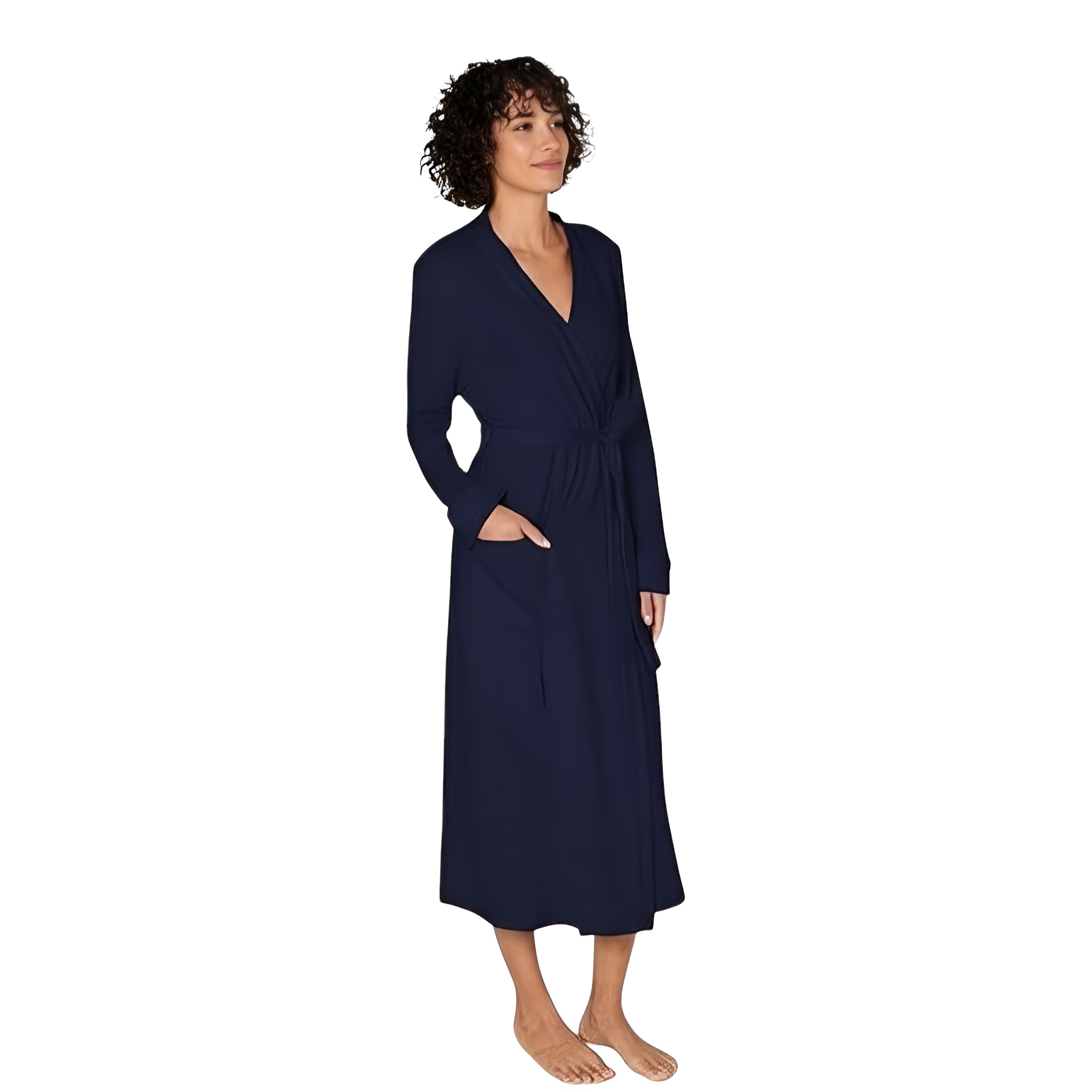 Lightweight Waffle Knit Full Length Bathrobe For Women