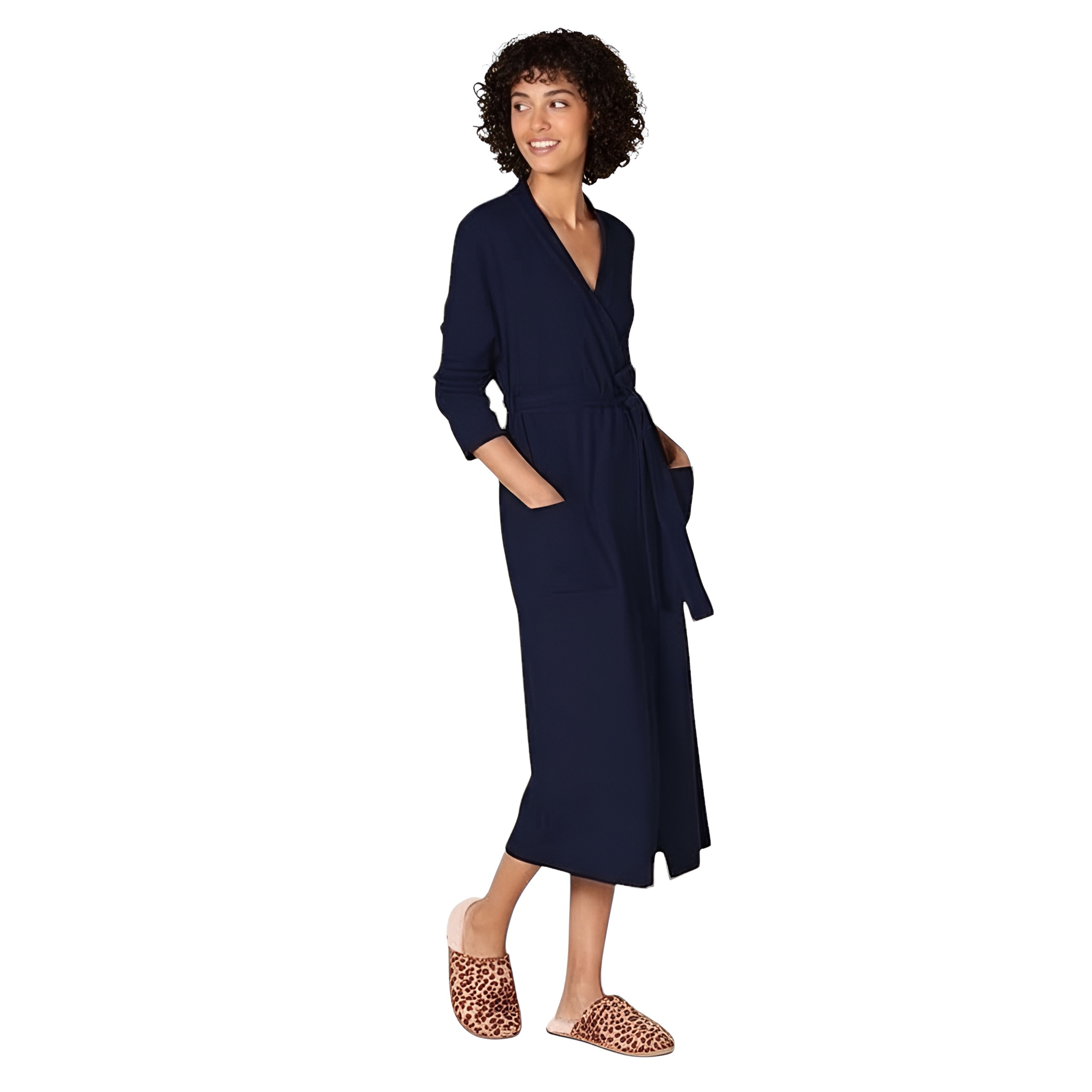 Lightweight Waffle Knit Full Length Bathrobe For Women