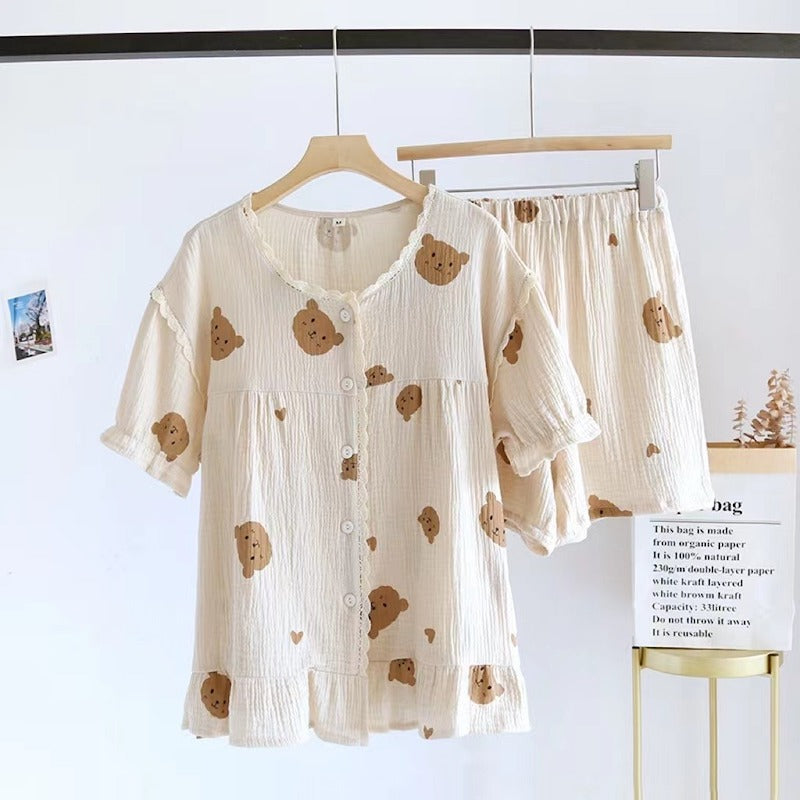 Women's Cartoon Print 2 Piece Pajama Set-Original Pajamas