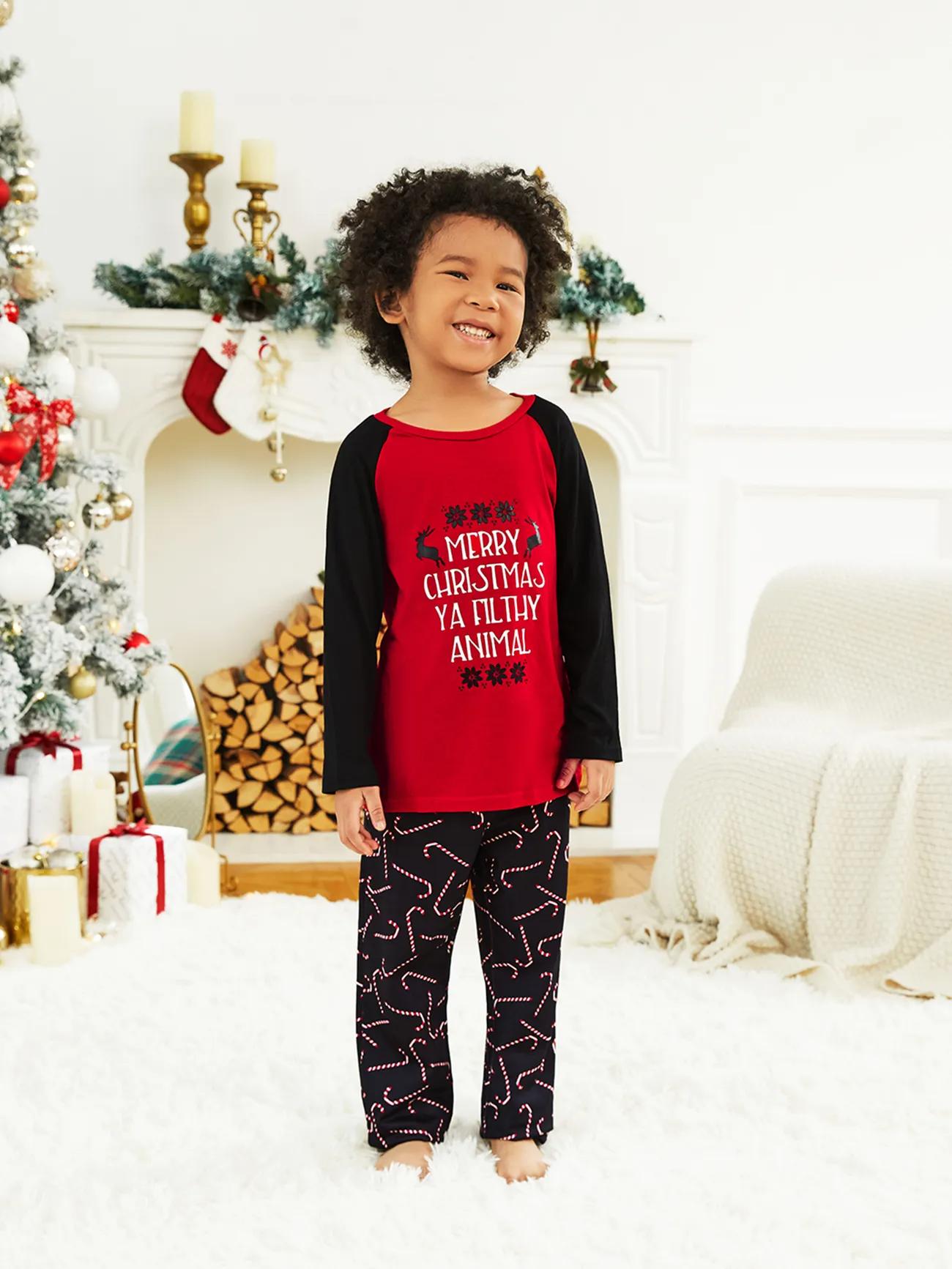 Christmas Theme Letter Print Family Matching Pajama Set-Original Pajamas