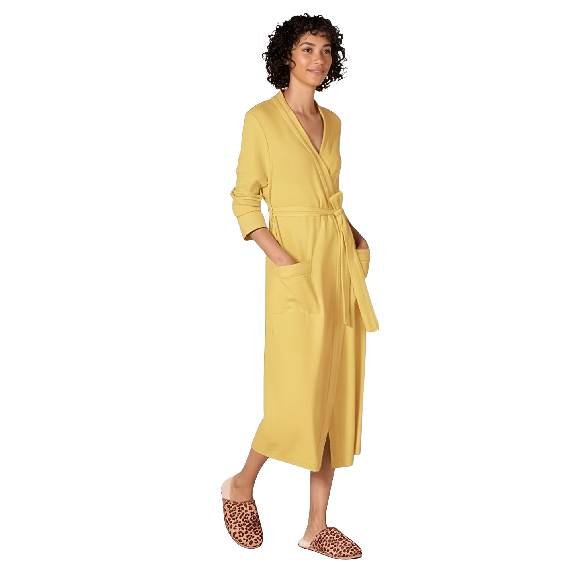 Lightweight Waffle Knit Full Length Bathrobe For Women