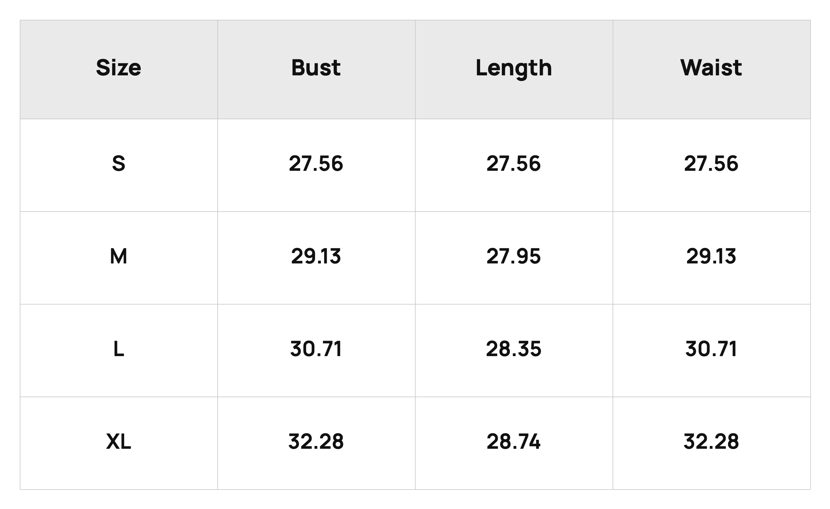 Size Chart