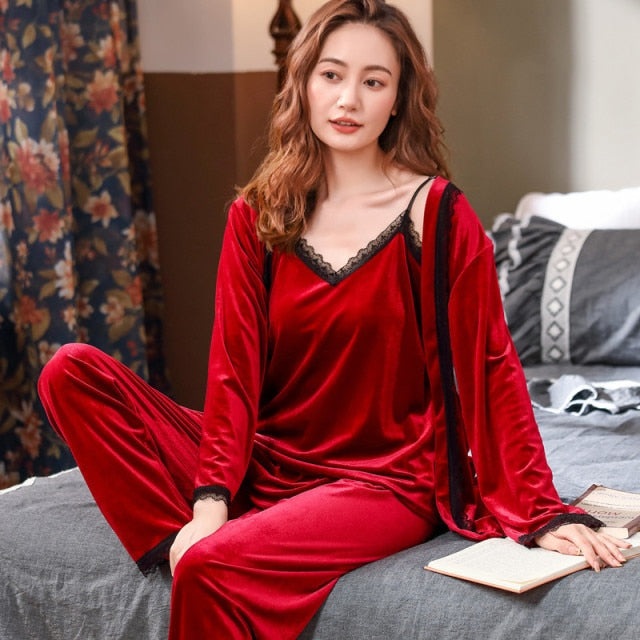 The Lace Strap Comfy Pajama Set Nightwear-Original Pajamas