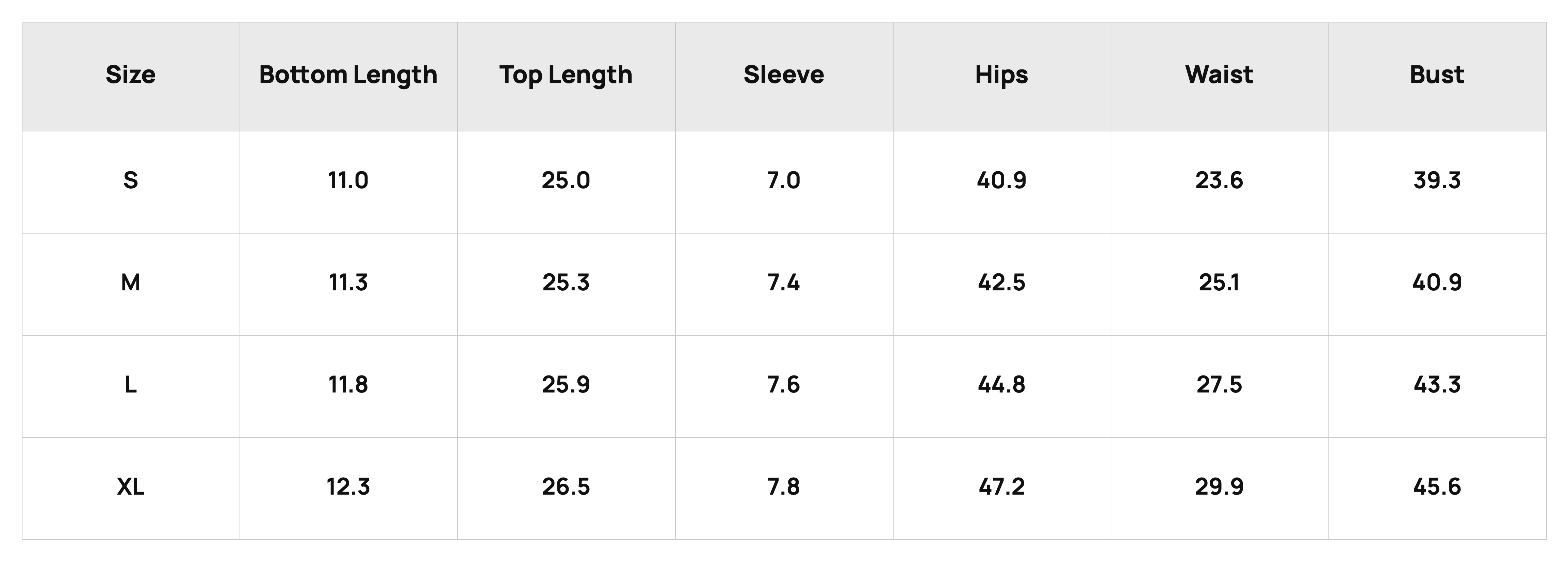 Size Chart