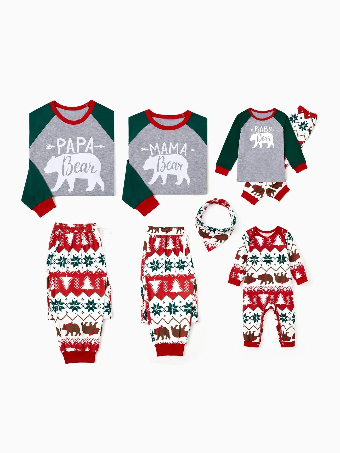 Christmas Holiday Bear Printed Family Matching Pajama Set-Original Pajamas