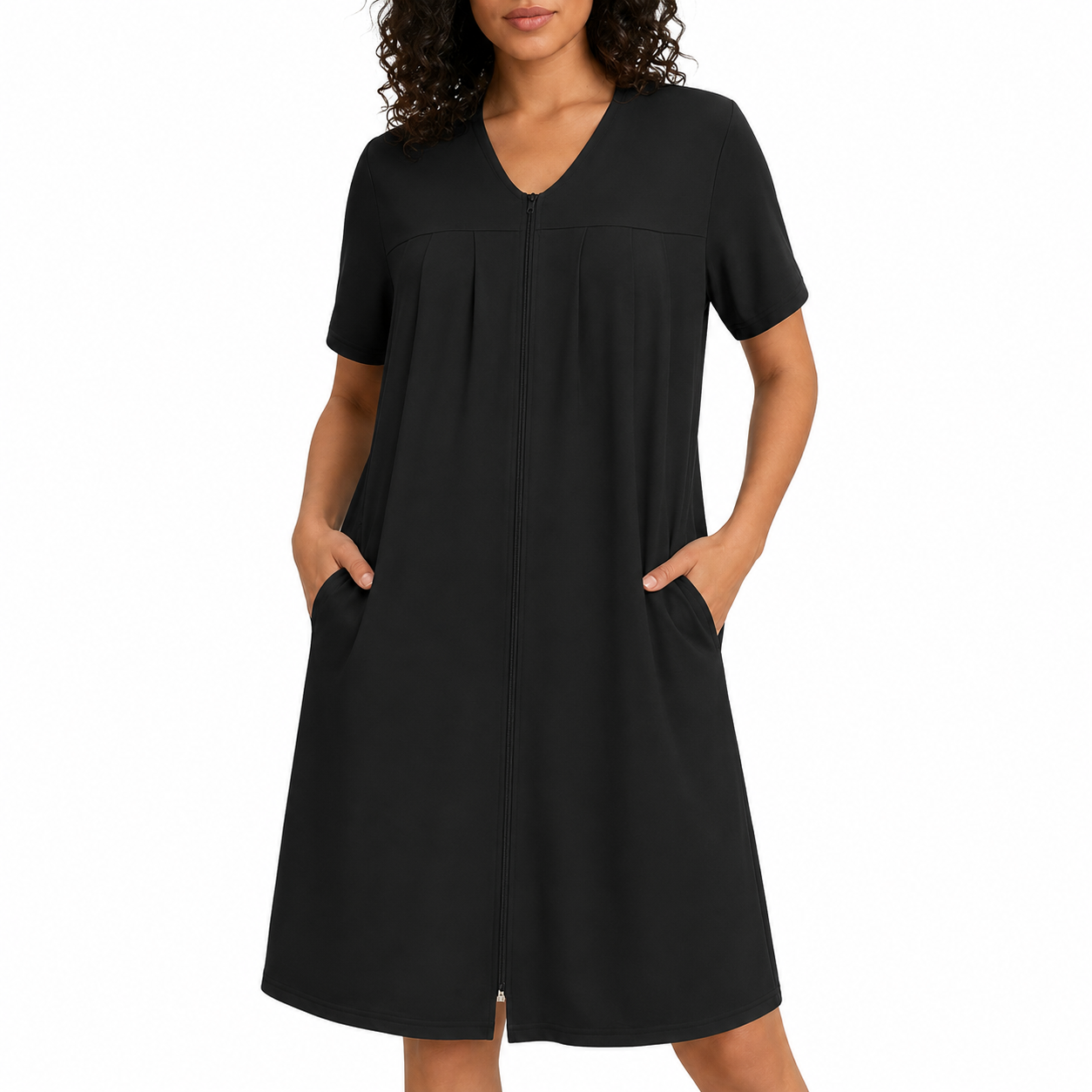 Knit Lightweight Robes With Zipper And Pockets For Women