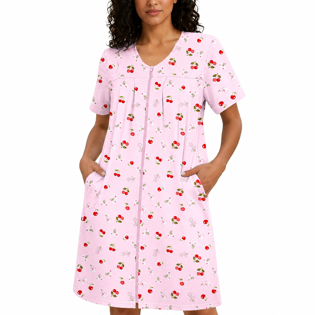 Knit Lightweight Robes With Zipper And Pockets For Women