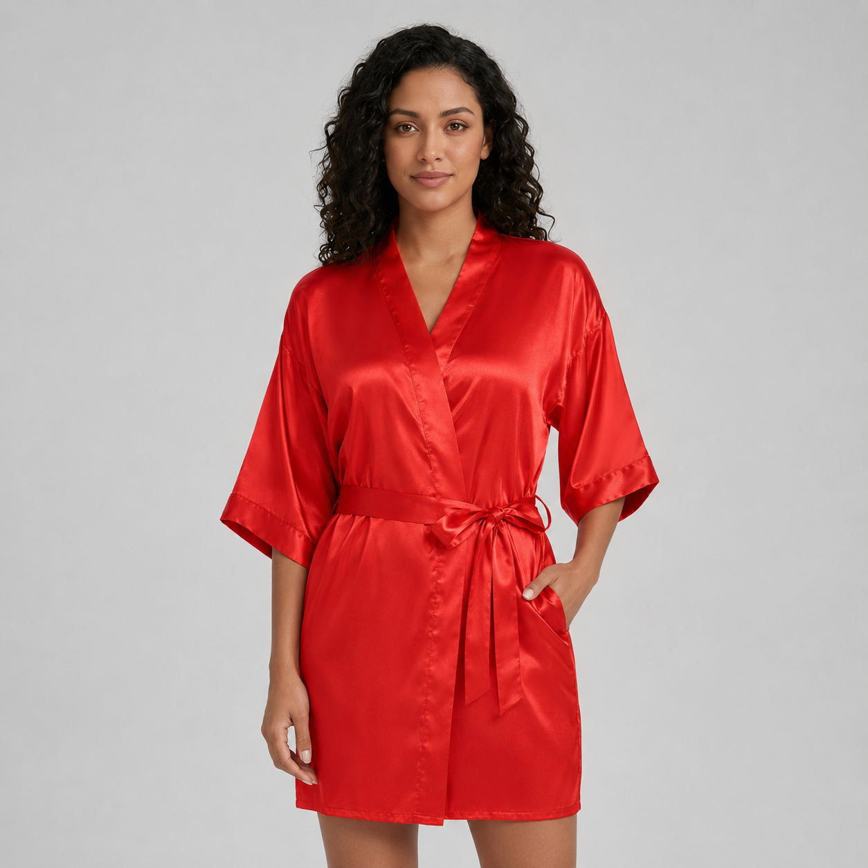 Short Bridesmaid Bride Party Silky Satin Sleepwear Robes