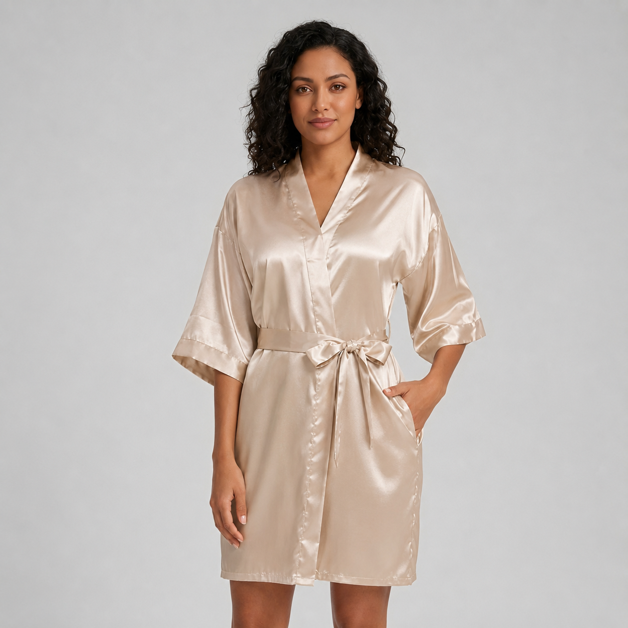 Short Bridesmaid Bride Party Silky Satin Sleepwear Robes