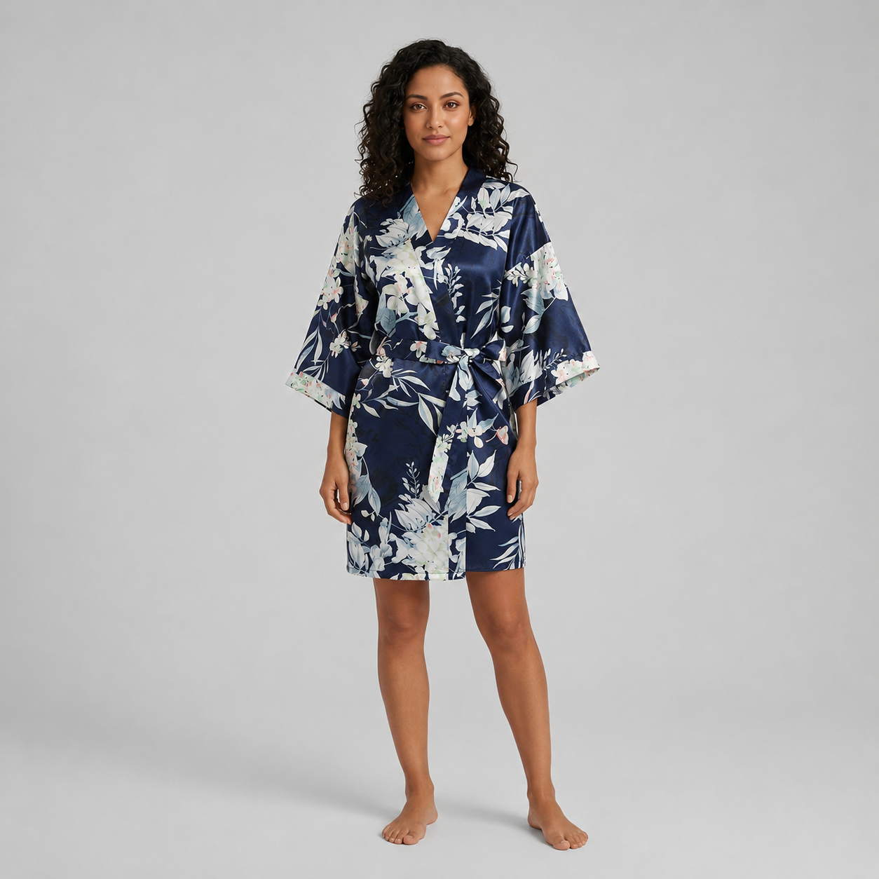 Short Bridesmaid Bride Party Silky Satin Sleepwear Robes