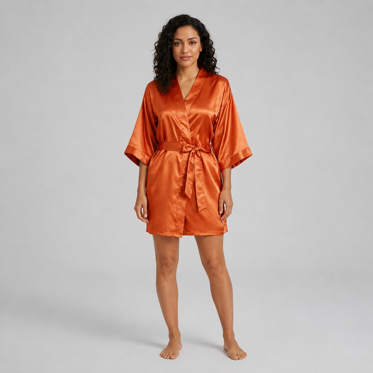 Short Bridesmaid Bride Party Silky Satin Sleepwear Robes