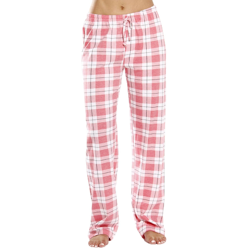 Plush Pajama Pants For Night Wear With Buffalo Plaid For Women
