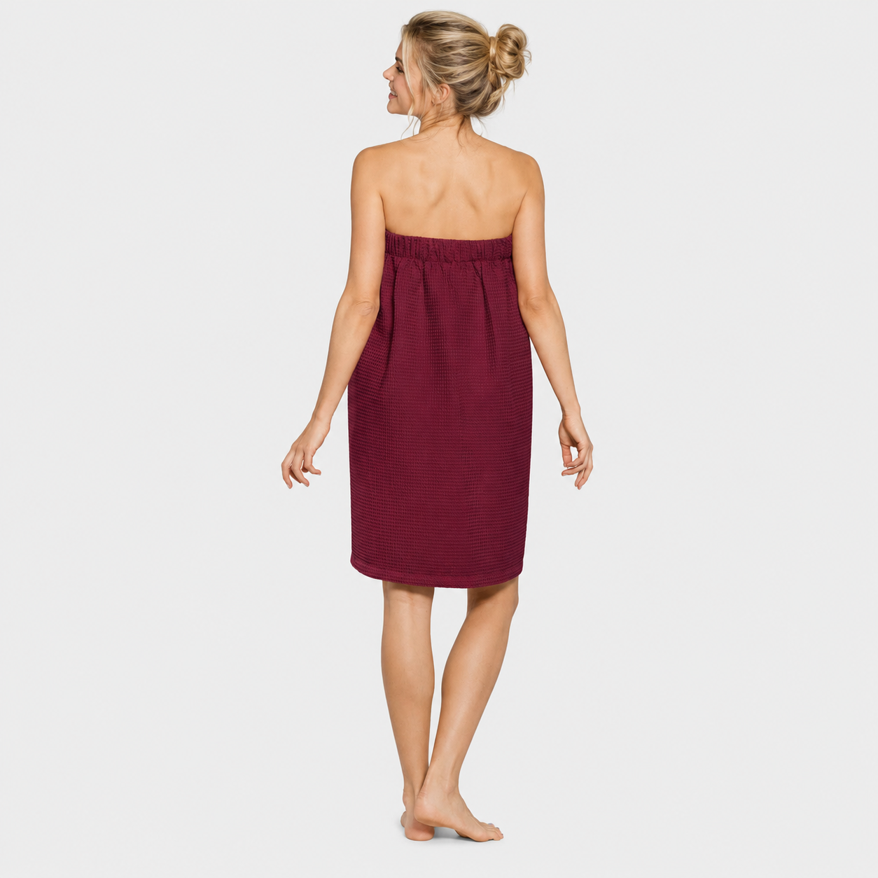 Lightweight Knee Length Waffle Spa Bath Robes For Women