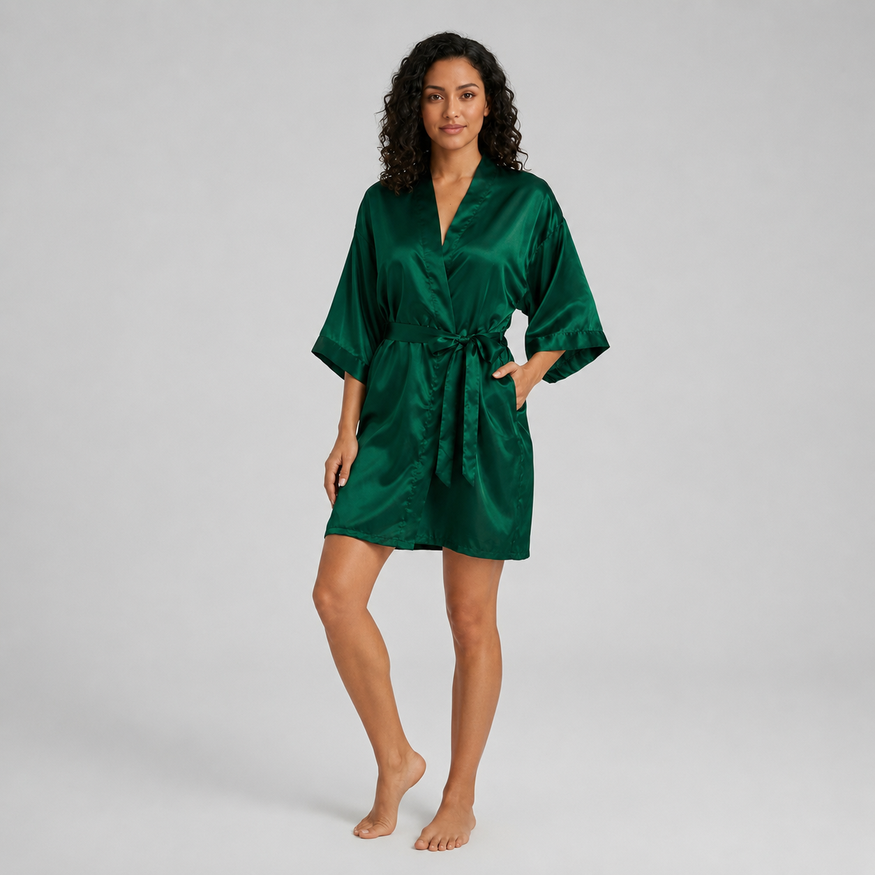 Short Bridesmaid Bride Party Silky Satin Sleepwear Robes