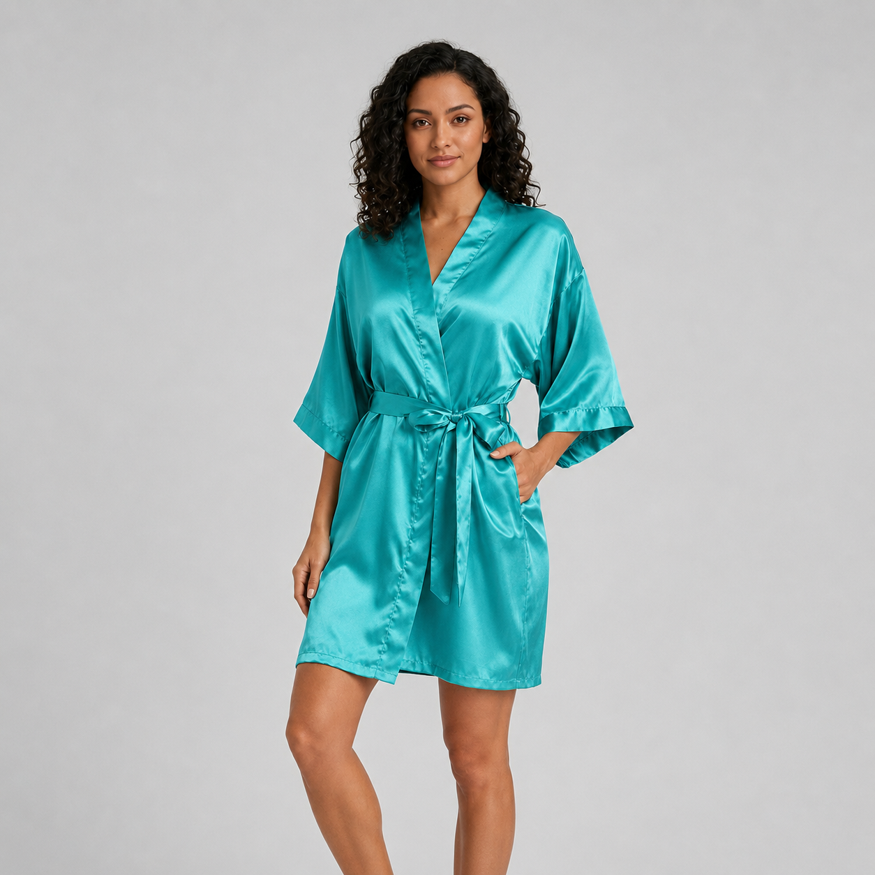 Short Bridesmaid Bride Party Silky Satin Sleepwear Robes
