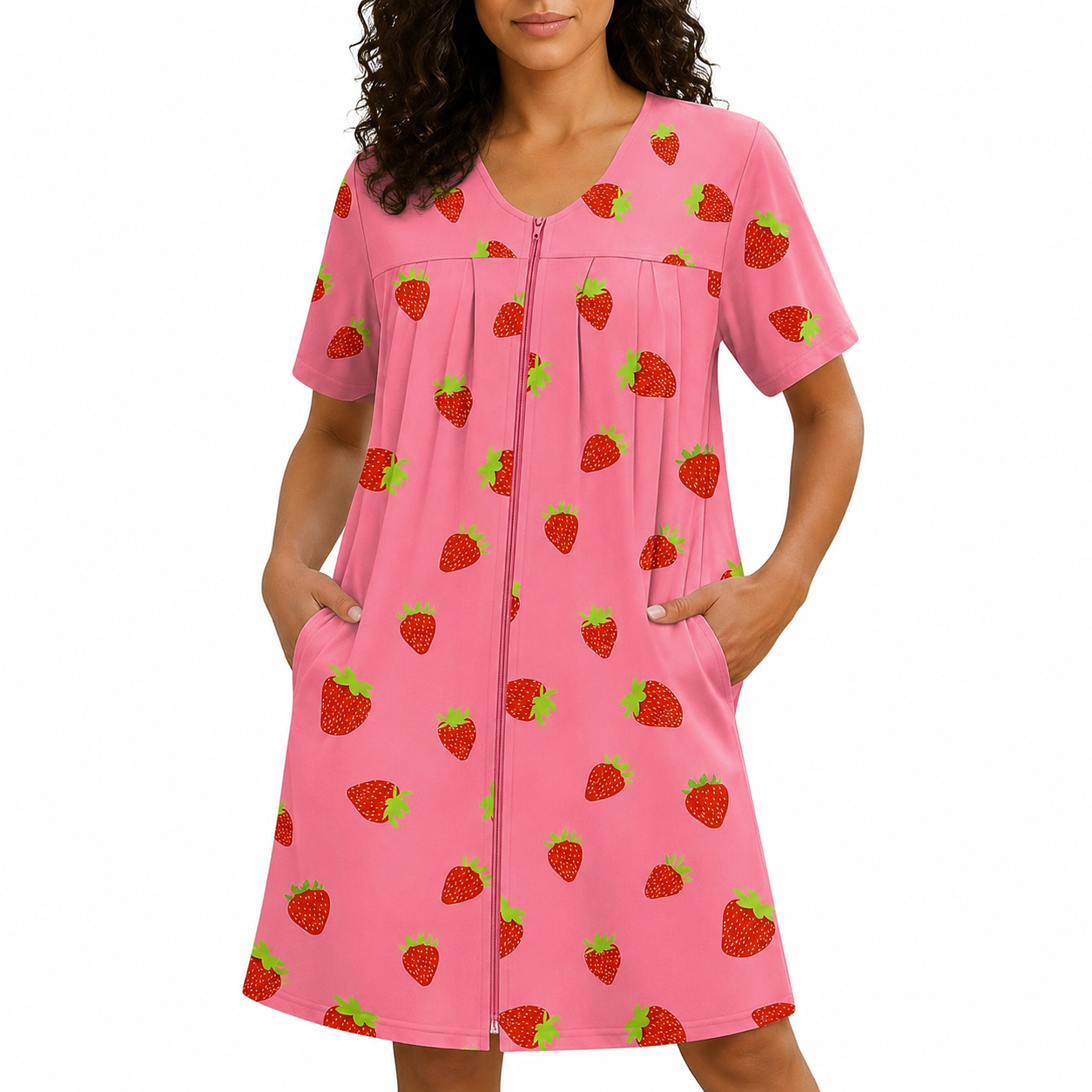 Knit Lightweight Robes With Zipper And Pockets For Women