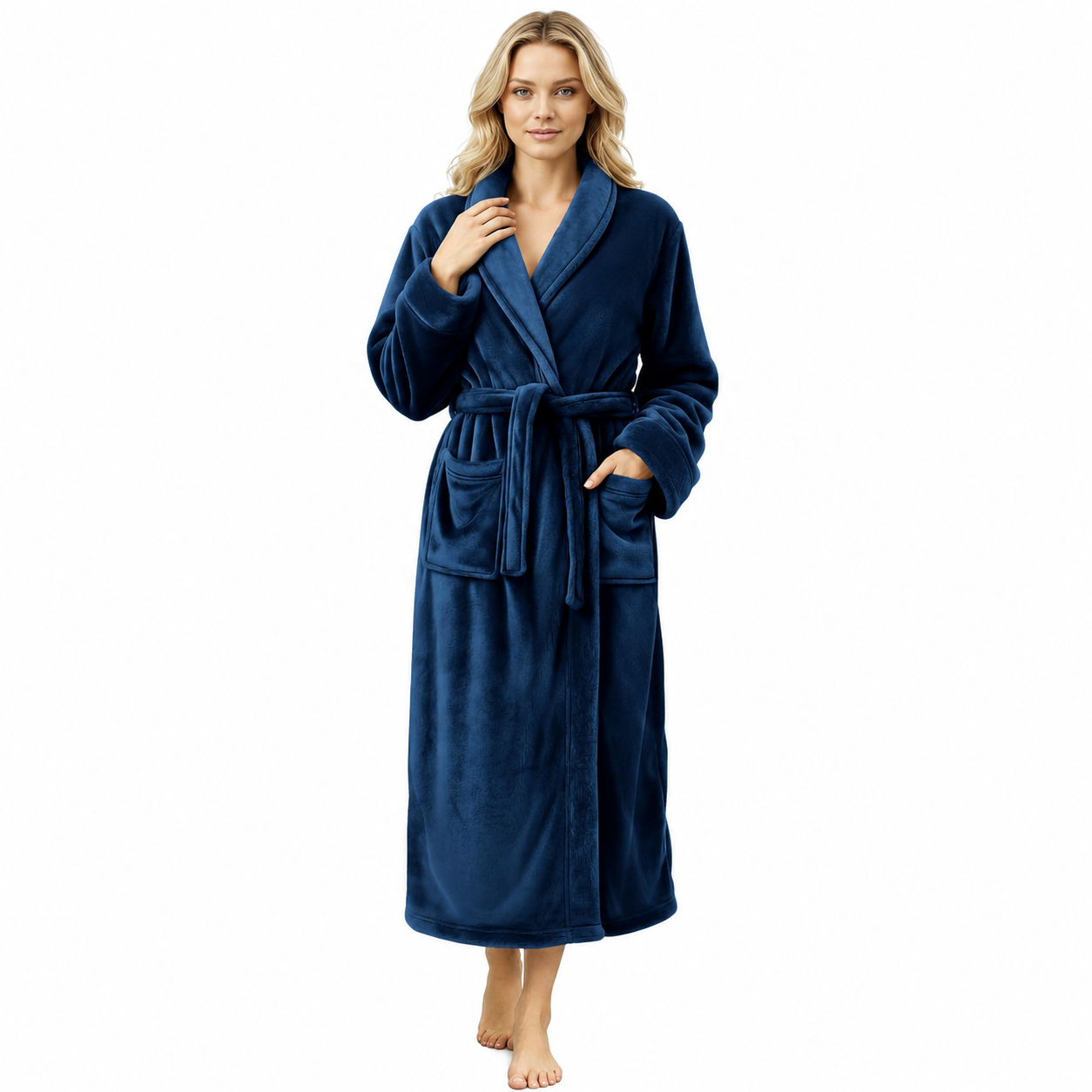 Plush Fleece Long Fluffy Soft Bathrobe For Women