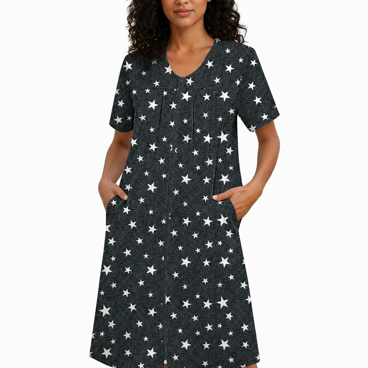 Knit Lightweight Robes With Zipper And Pockets For Women
