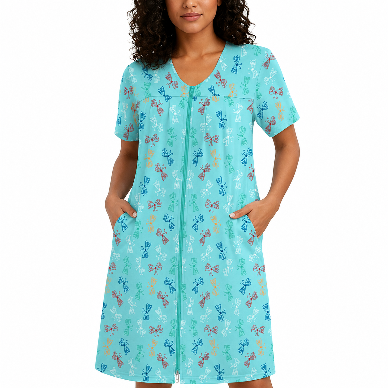 Knit Lightweight Robes With Zipper And Pockets For Women