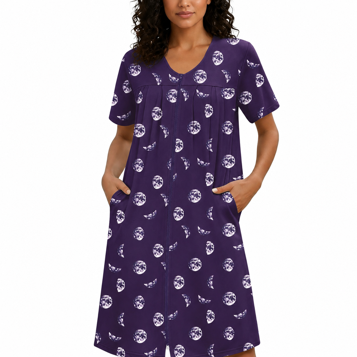Knit Lightweight Robes With Zipper And Pockets For Women