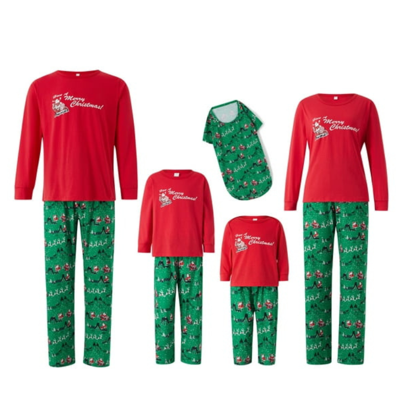 The Merry Christmas Print Family Matching Pajama Set-Original Pajamas