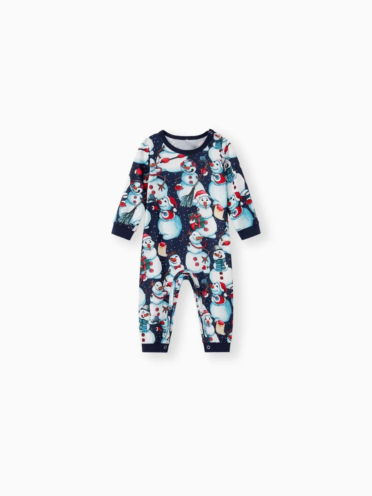 Family Matching Snowman Print Pajama Set With Long Sleeves-Original Pajamas