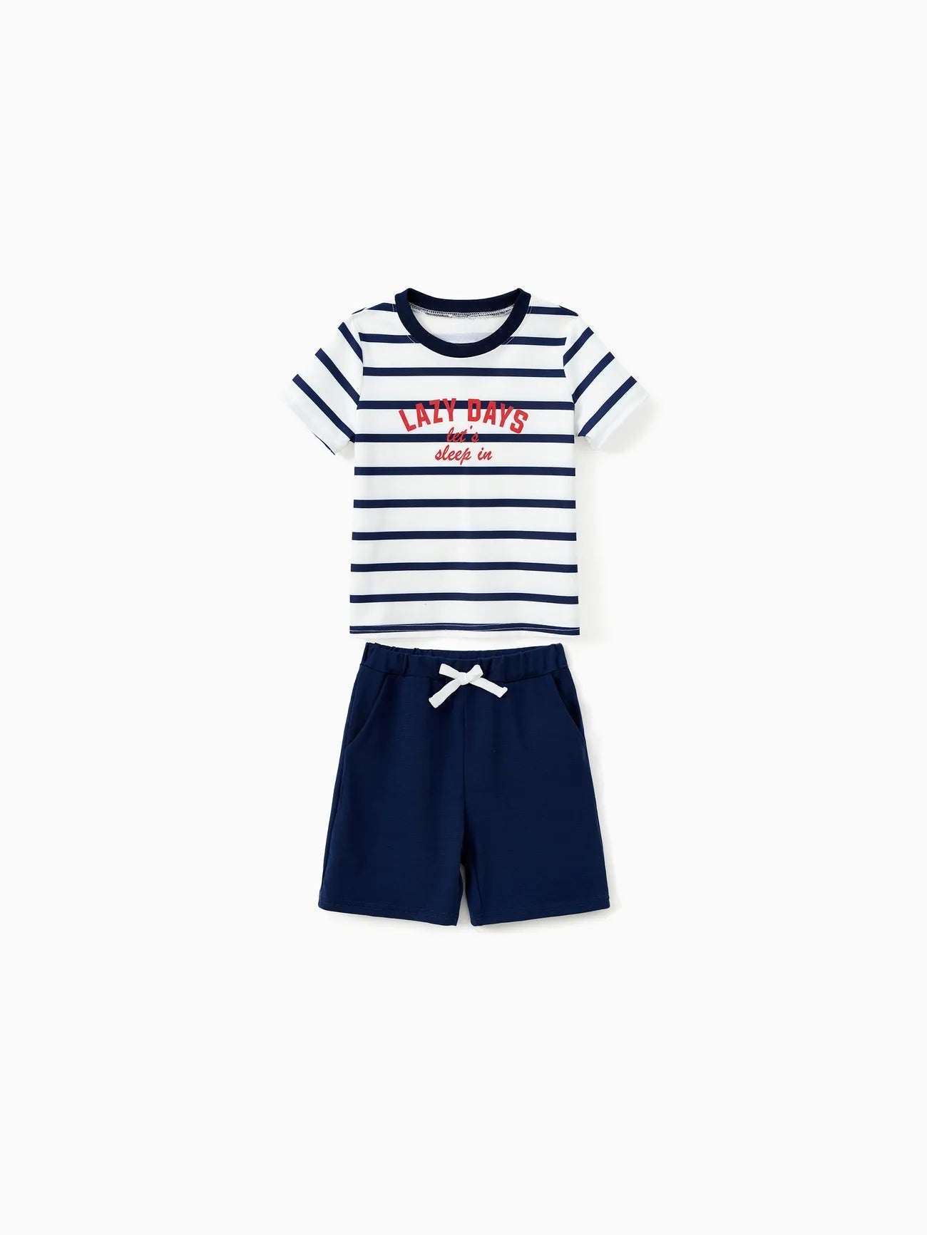 Family Matching Preppy Striped Pajama Set With Shorts-Original Pajamas